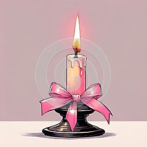 Pink Christmas Candle Glow